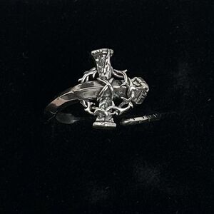 Sterling Silver Crucifix Cross Wrap Around Ring Size 7